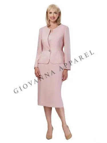 3pc Novelty Skirt Suit w/ Embellished Button