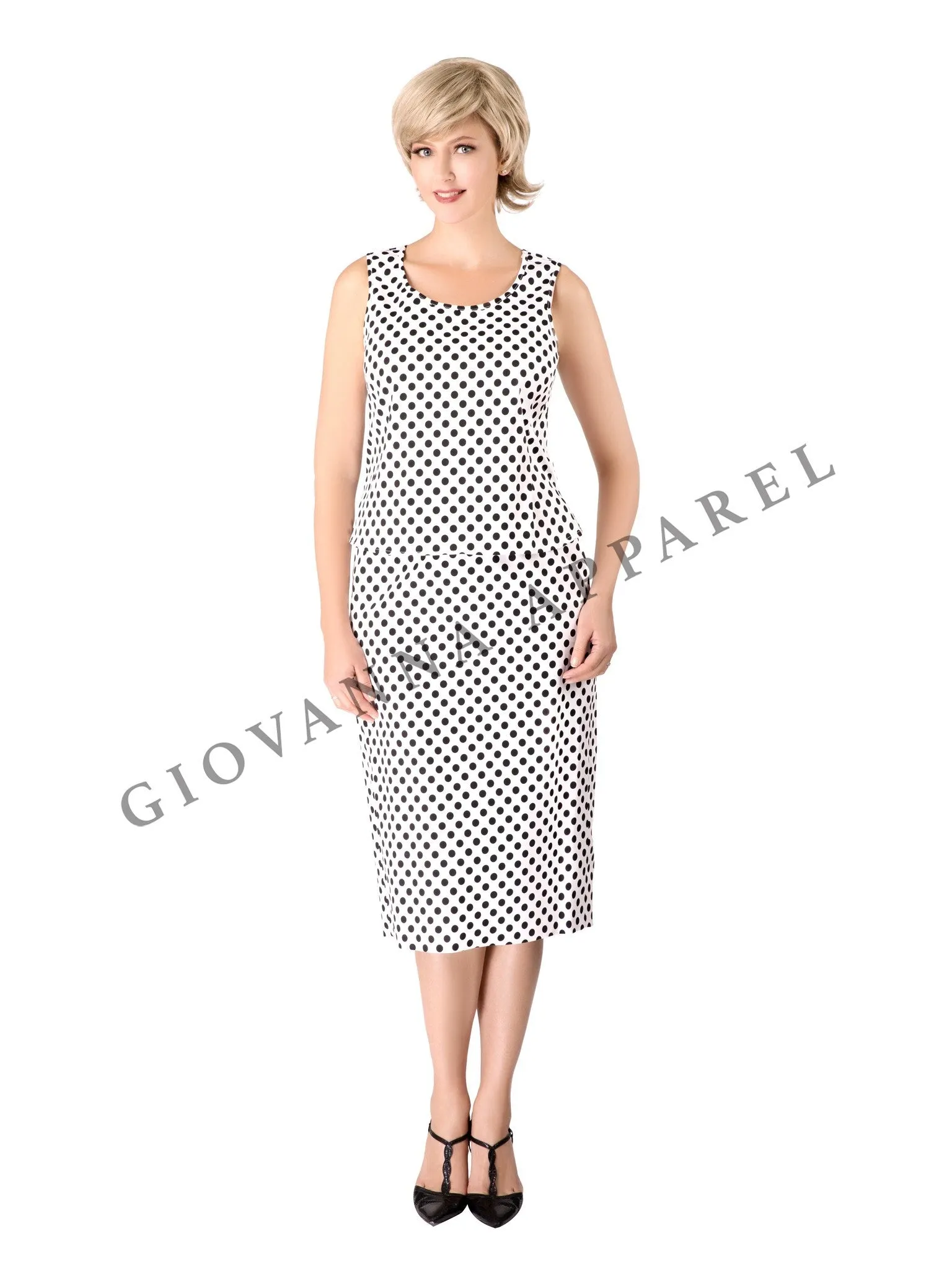 3pc Novelty Skirt Suit w/ Embellished Button