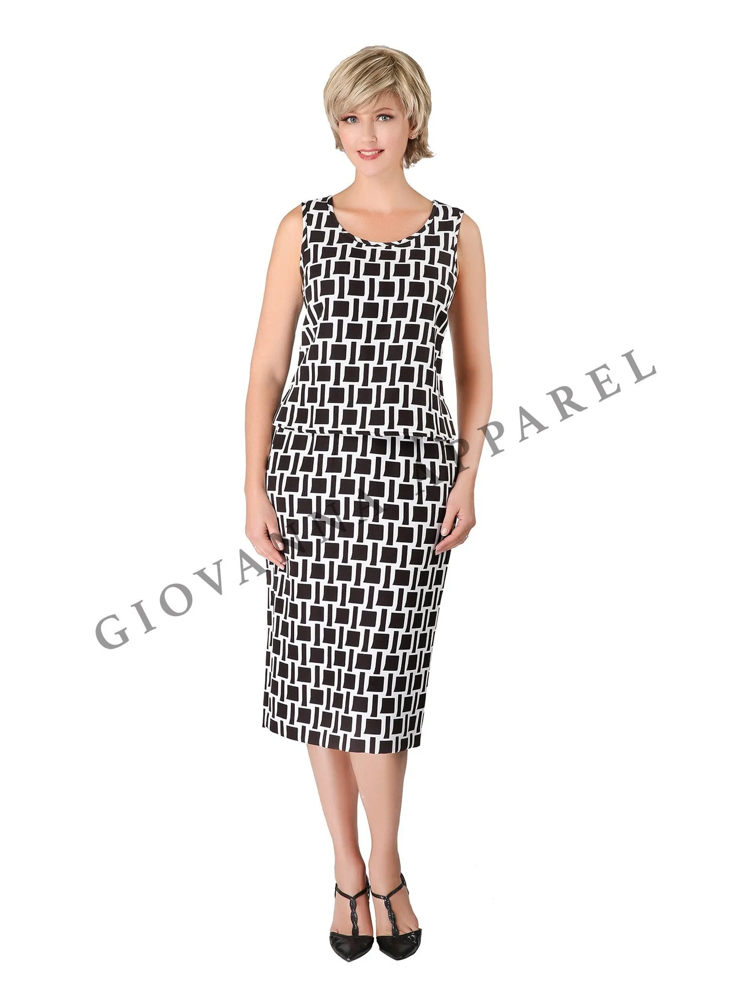 3pc Novelty Skirt Suit w/ Embellished Button