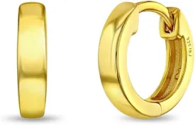 925 Sterling Silver Elegant & Classic Young Girls Small Hoop Huggie Earrings 0.39"- Hypoallergenic Safe And Comfortable For Kids With Sensitive Ears