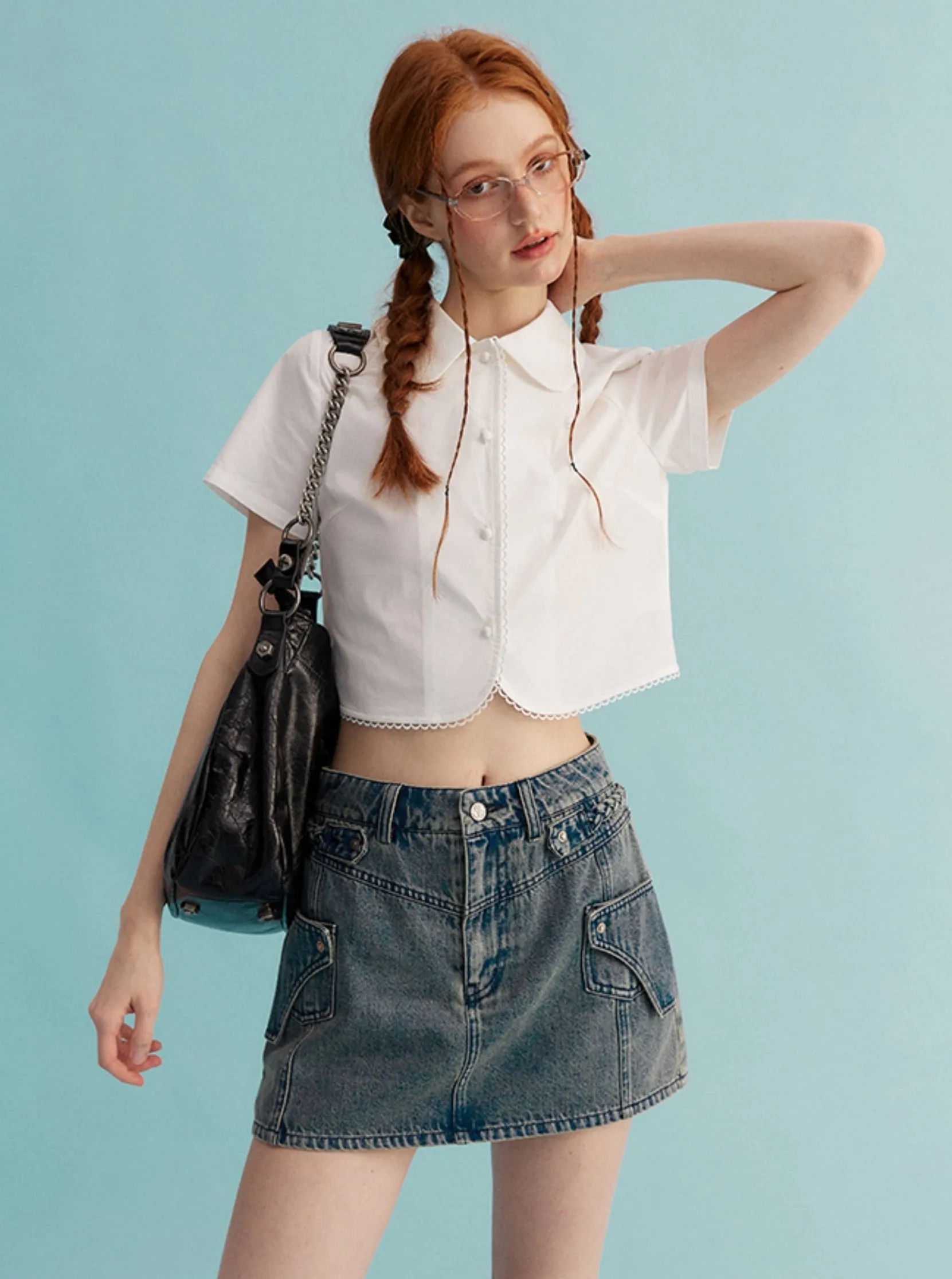 A-Line Vintage Denim Skirt
