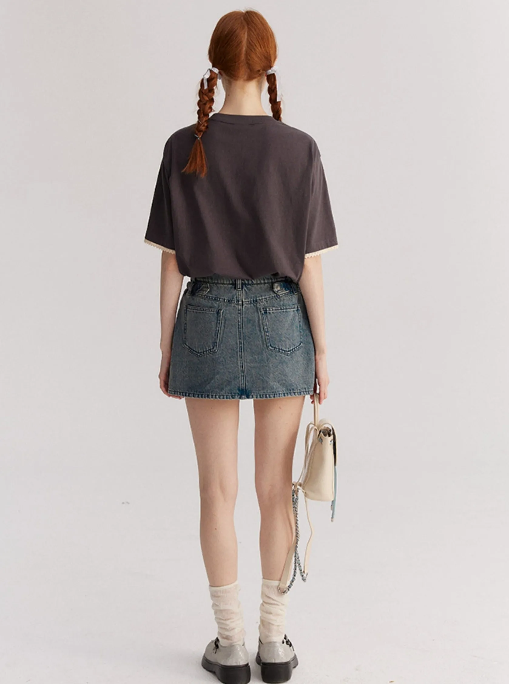 A-Line Vintage Denim Skirt