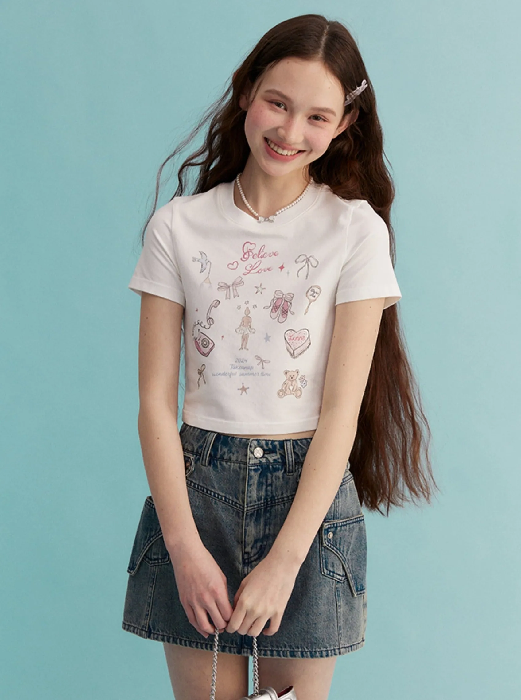 A-Line Vintage Denim Skirt