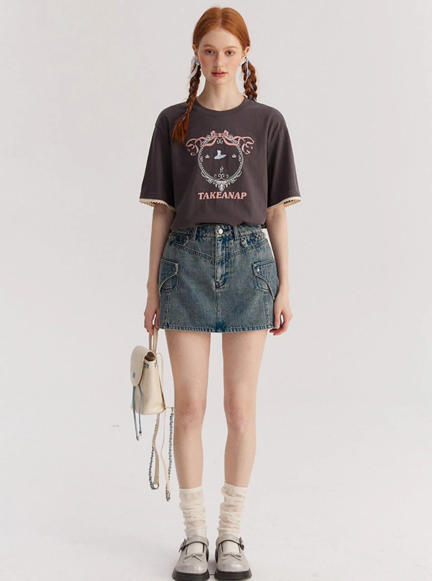 A-Line Vintage Denim Skirt