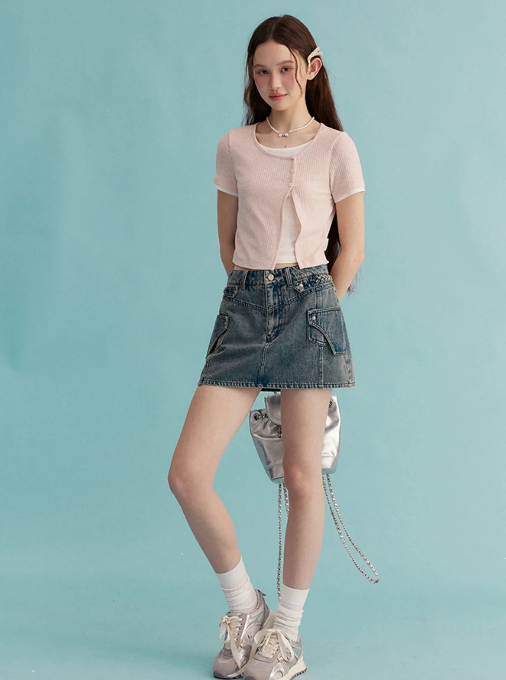 A-Line Vintage Denim Skirt