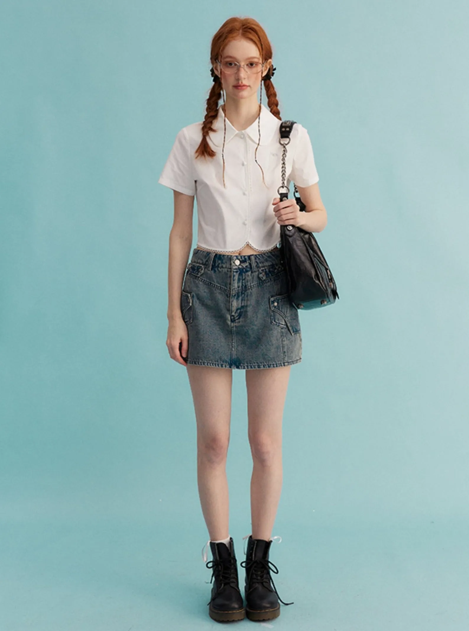A-Line Vintage Denim Skirt