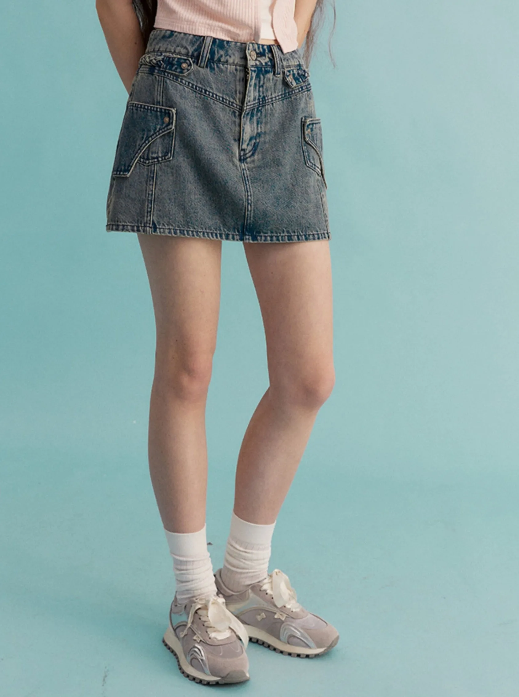 A-Line Vintage Denim Skirt