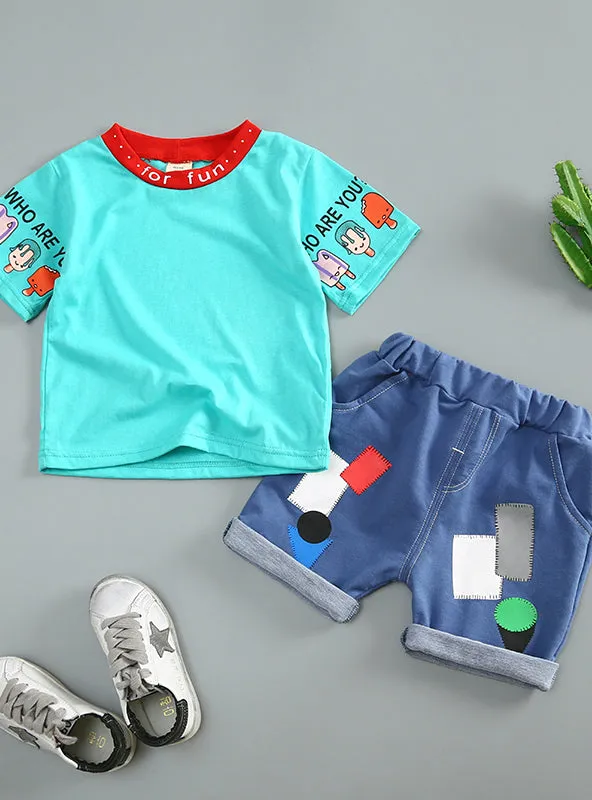 Baby Boy Clothes Toddler Cartoon Sports 2Pcs Suit