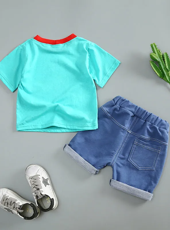 Baby Boy Clothes Toddler Cartoon Sports 2Pcs Suit