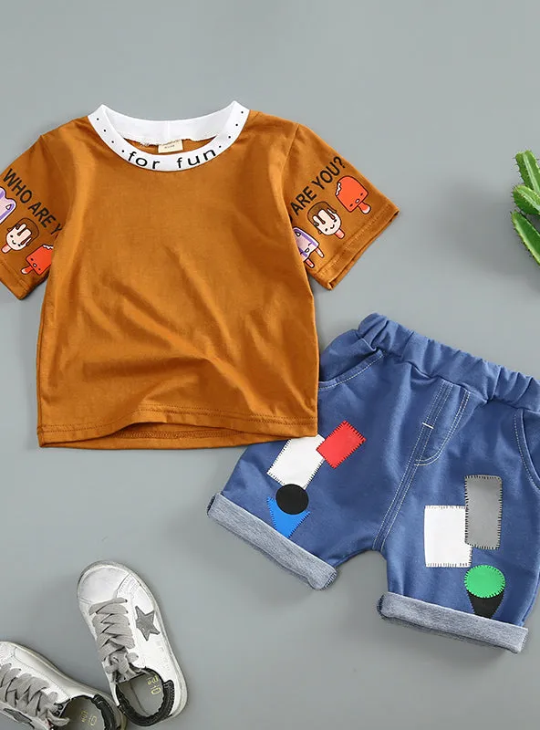 Baby Boy Clothes Toddler Cartoon Sports 2Pcs Suit