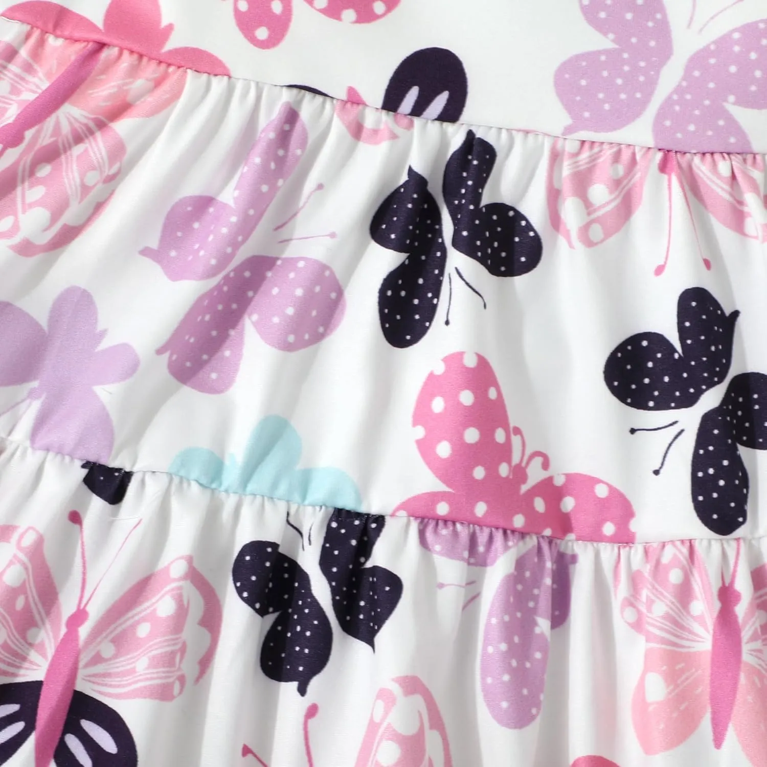 Baby Girls Tiered Dress Flutter Sleeve Twirly Unicorn Sundress Kids Cute Outfits Toddler Summer Dresses 2-8 Years Old