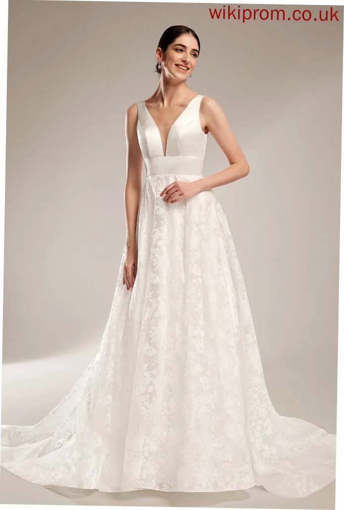 Ball-Gown/Princess V-neck Chapel Train Olivia Dress Wedding Dresses Wedding