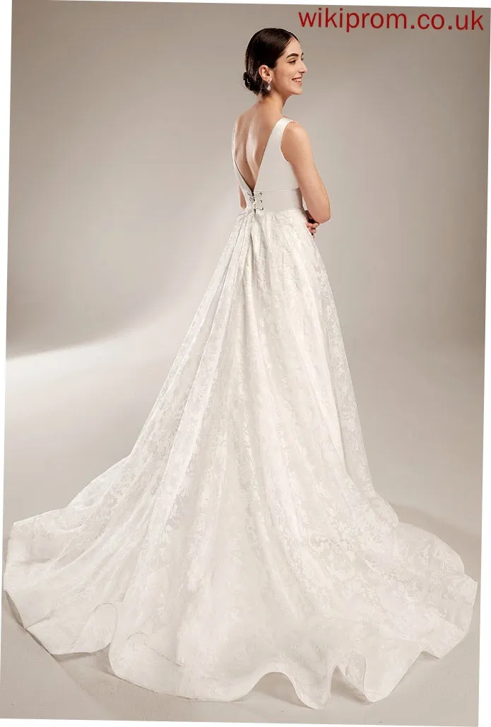 Ball-Gown/Princess V-neck Chapel Train Olivia Dress Wedding Dresses Wedding