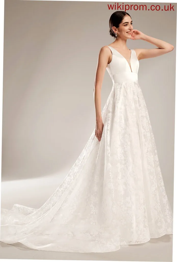 Ball-Gown/Princess V-neck Chapel Train Olivia Dress Wedding Dresses Wedding