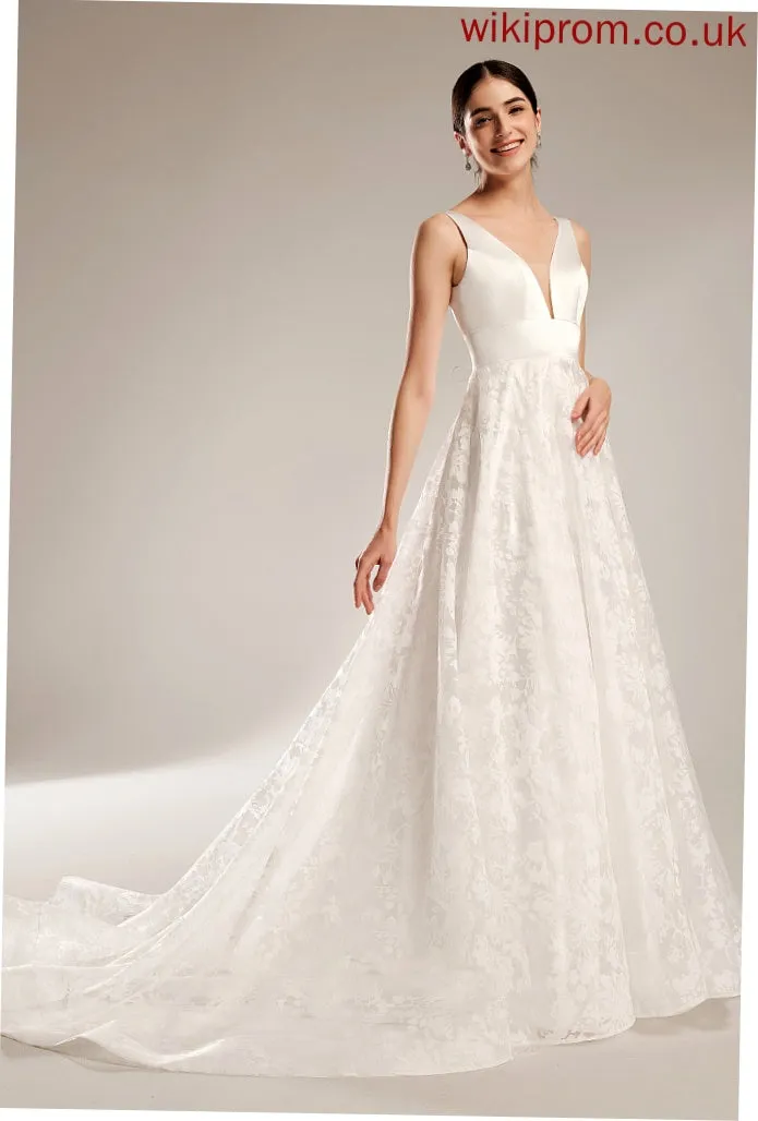 Ball-Gown/Princess V-neck Chapel Train Olivia Dress Wedding Dresses Wedding