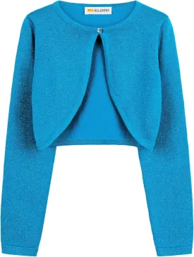 BOLEROSE Girls Long Sleeve Sparkle Cardigan Childrens Kids Bolero Shrug