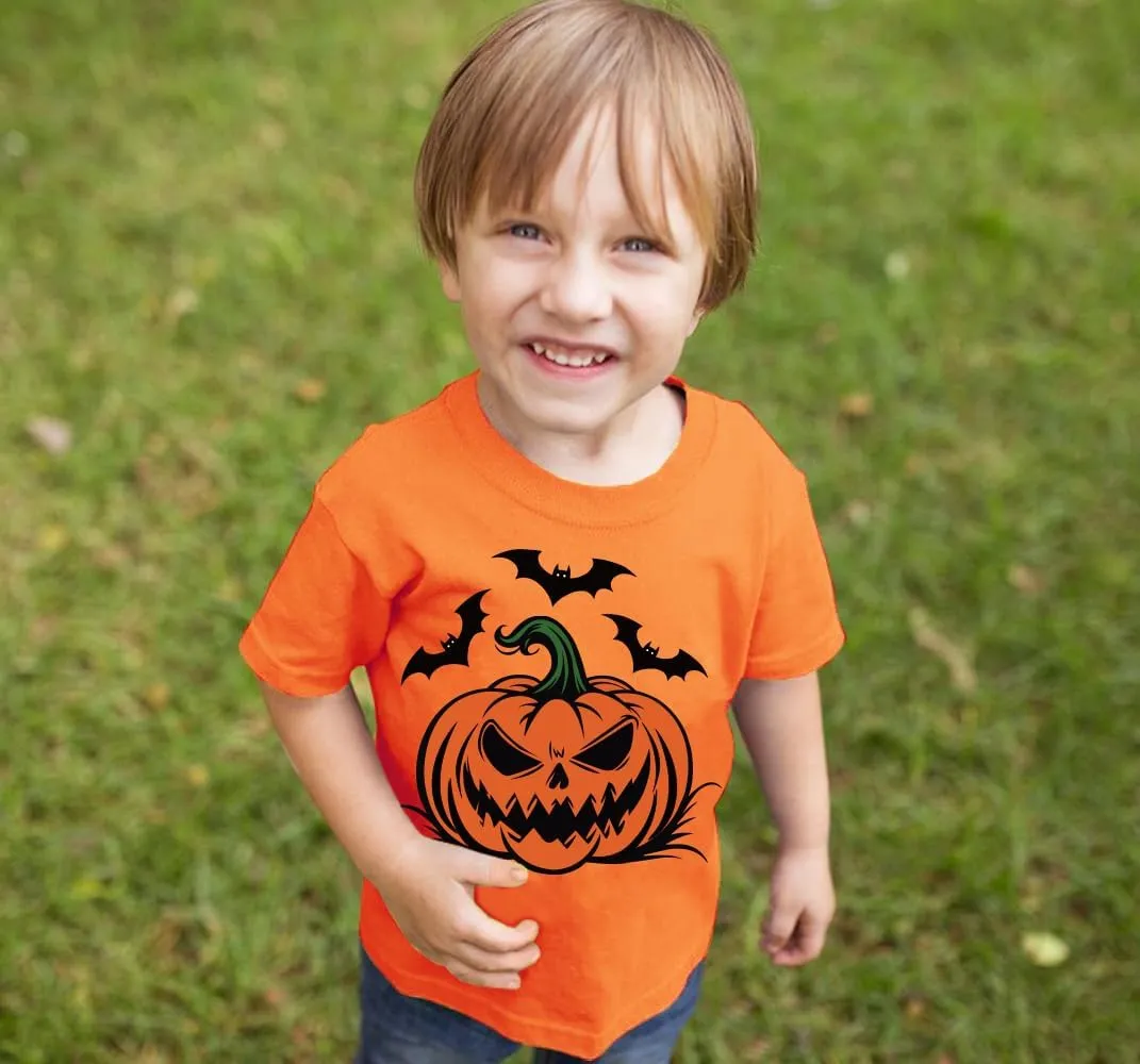 Boys Halloween T-Shirts Halloween Pumpkin Shirts Kids Ghost Trick or Treat Boo Print Tops Tees 3-10 Years
