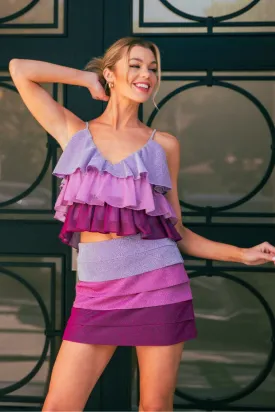 Caitlin A-line Color Block Mini Skirt
