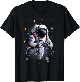 Cool Astronaut Art For Kids Boys Men Space Themed Galaxy T-Shirt