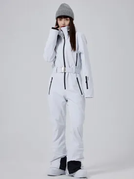 Cute Slim One Piece Ski Suit High Neck Snowsuits