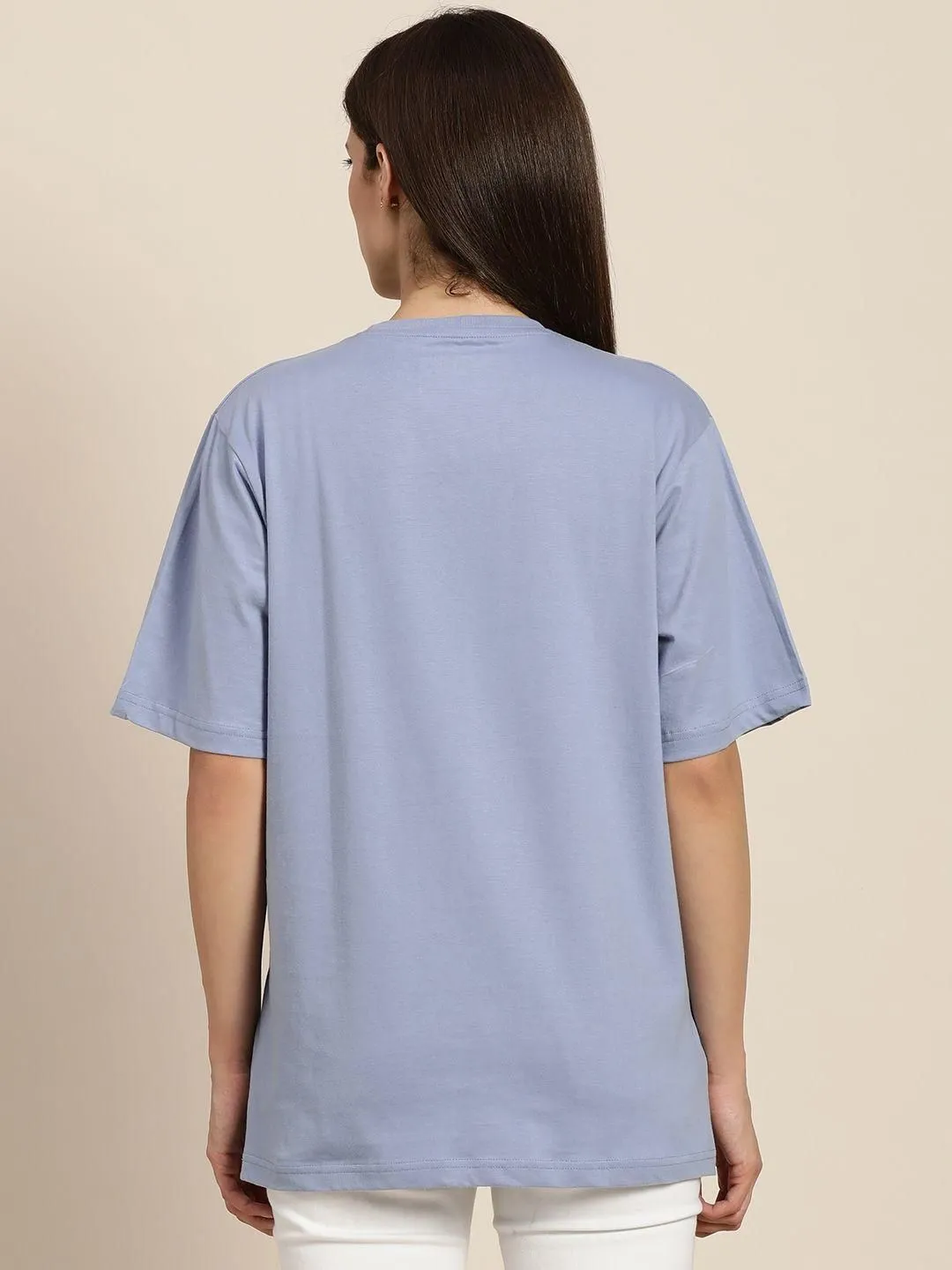 Dillinger Women's Blue Graphic Oversized T-Shirt