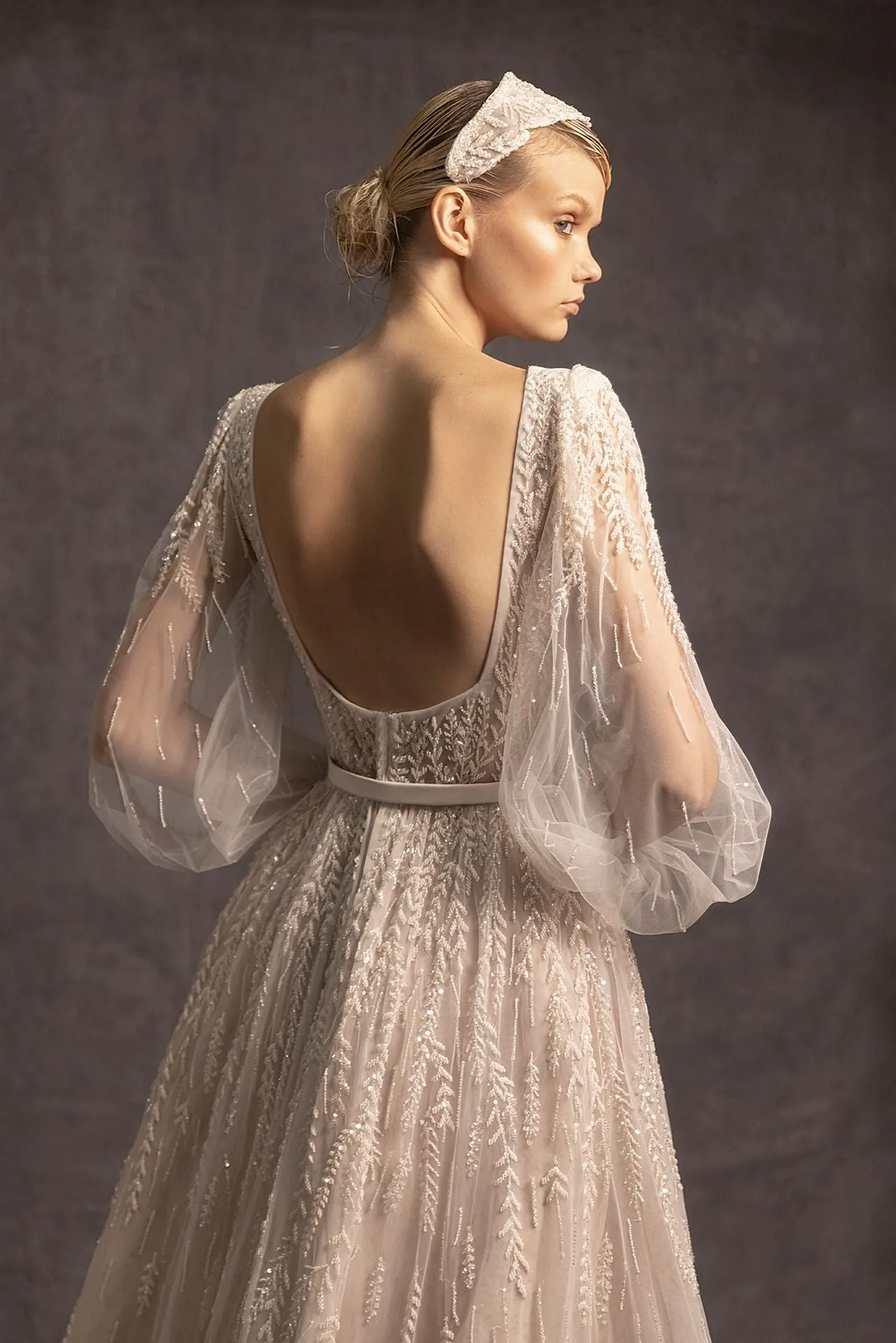 Embroidered A-line Wedding Dress