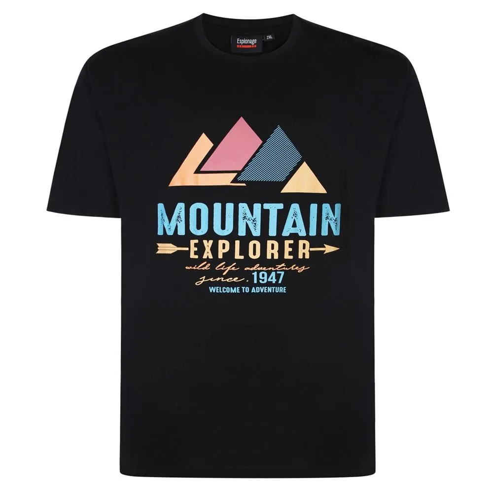 Espionage Mens Big Size Short Sleeve Mountain Explorer Tee in 2XL-8XL