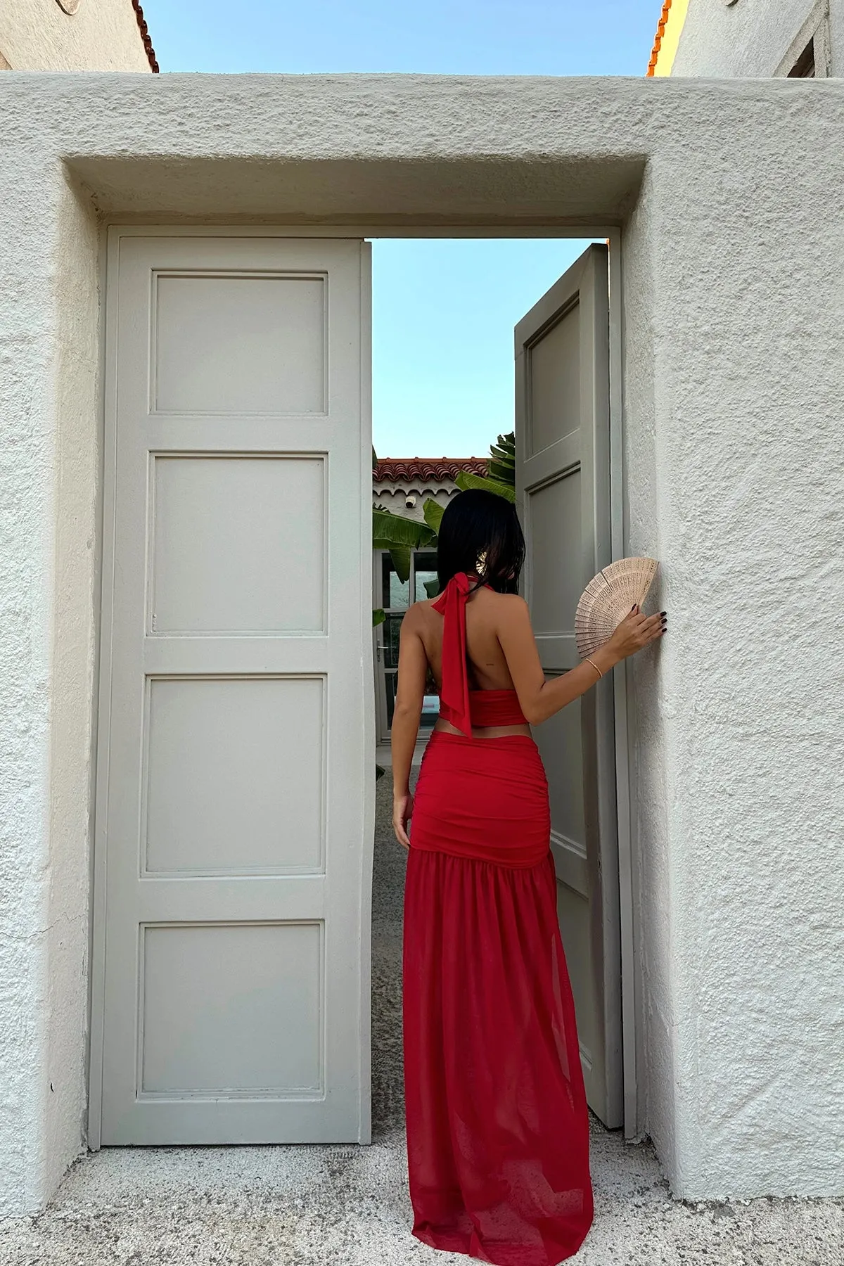 EYY Women Red Skirt Suit - North Vancouver
