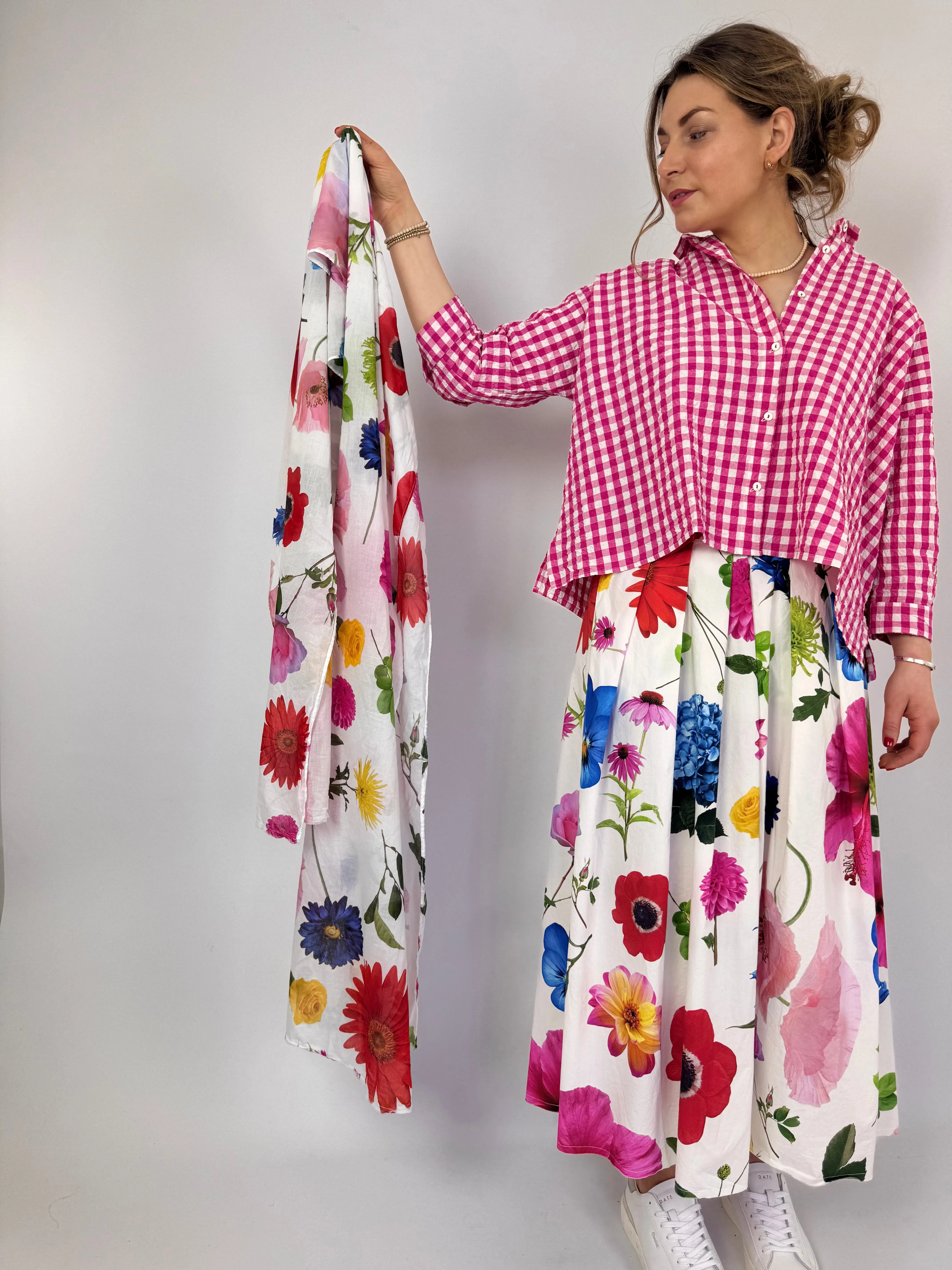 Hannah Wessel Savannah Shirt Azalea Check