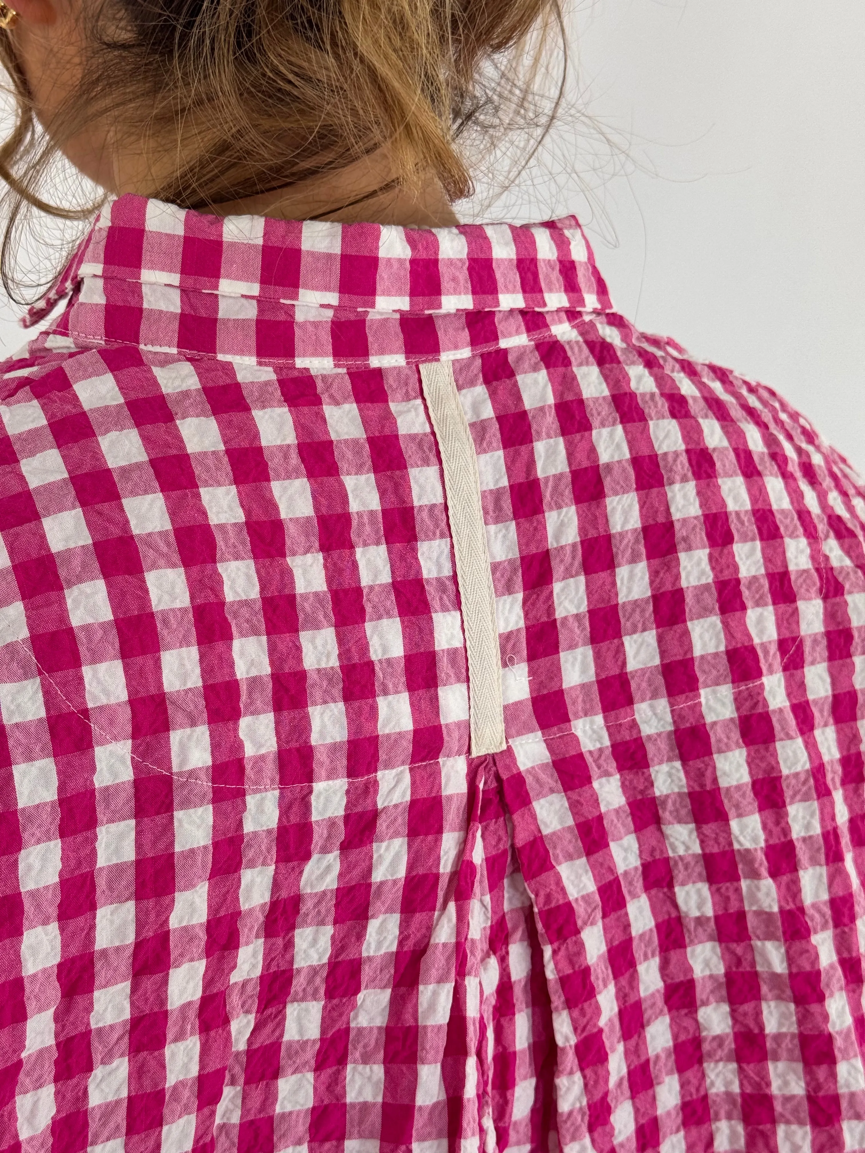 Hannah Wessel Savannah Shirt Azalea Check