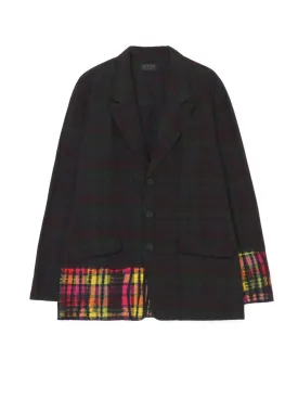 INDIAN MADRAS CHECK TIE-DIE OVERSIZED 3-BUTTON SHIRT JACKET