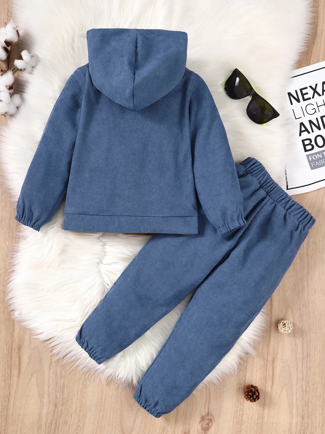 Kids Boys Long Sleeve Hooded Sports Suit Set