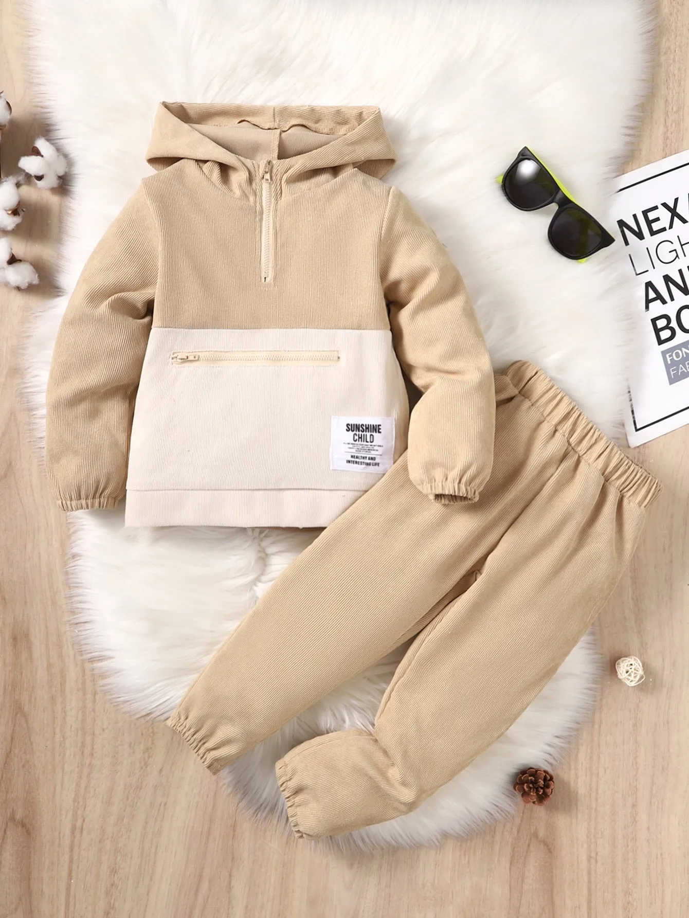 Kids Boys Long Sleeve Hooded Sports Suit Set