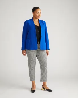 Lennox Collarless Ponte Blazer - Tanzanite