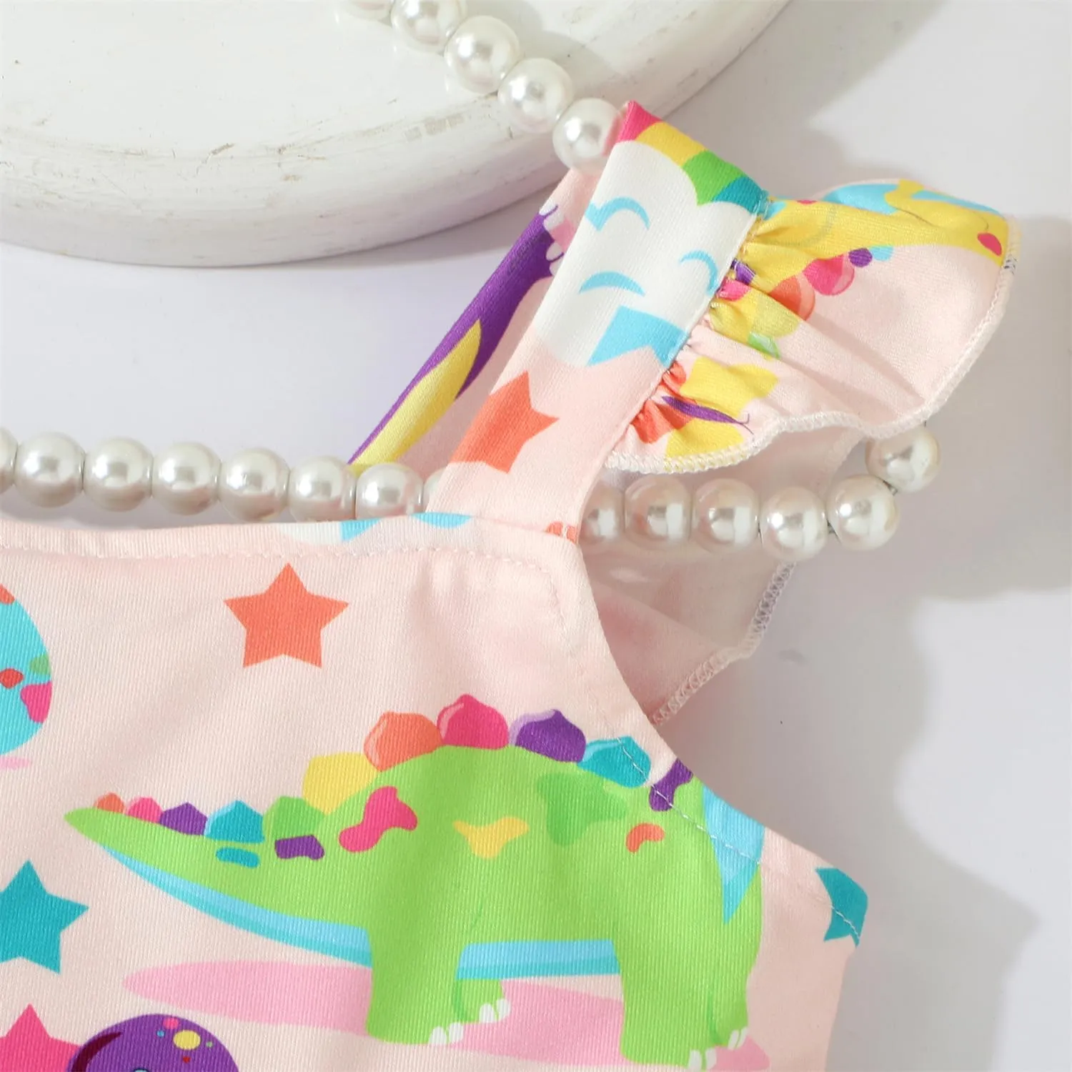 Little Girls Summer Dress - Flutter Sleeve Swing Tiered Sundress Toddler Smocked Dresses Kids Casual Outfits 2T-7T
