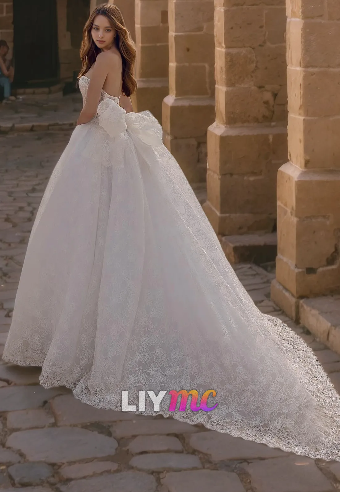 LW380 - A Line Sweetheart Romatic Lace Wedding Dress