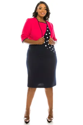 Maya Brookes 2 Piece Polka Dot Day Jacket Dress Suit (Additional Colors)