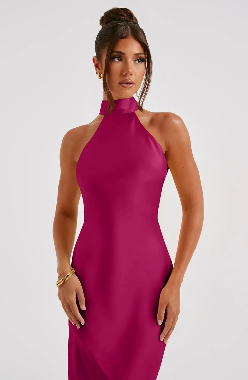 Memoriesea Women's Sexy High Split Sleeveless Backless Party Wedding Maxi Dress