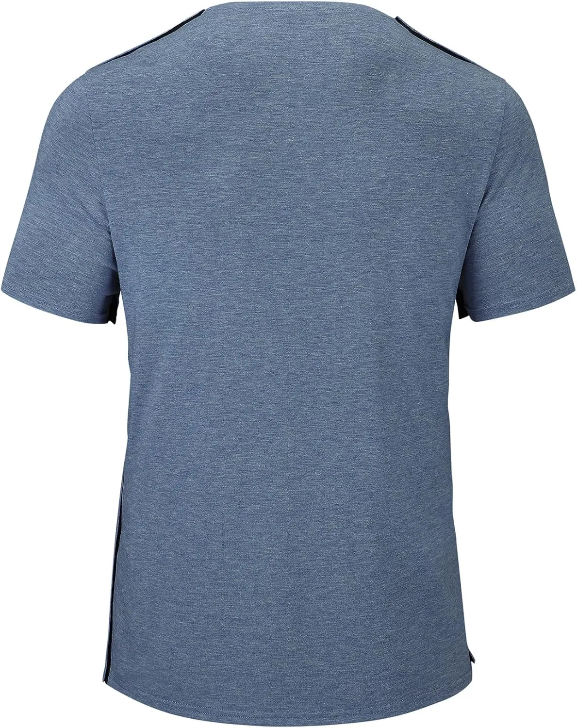 Men's Post Shoulder Surgery Recovery Shirts Tear Away Short Sleeve Full Open Side Snap Dialysis Chemo Clothing