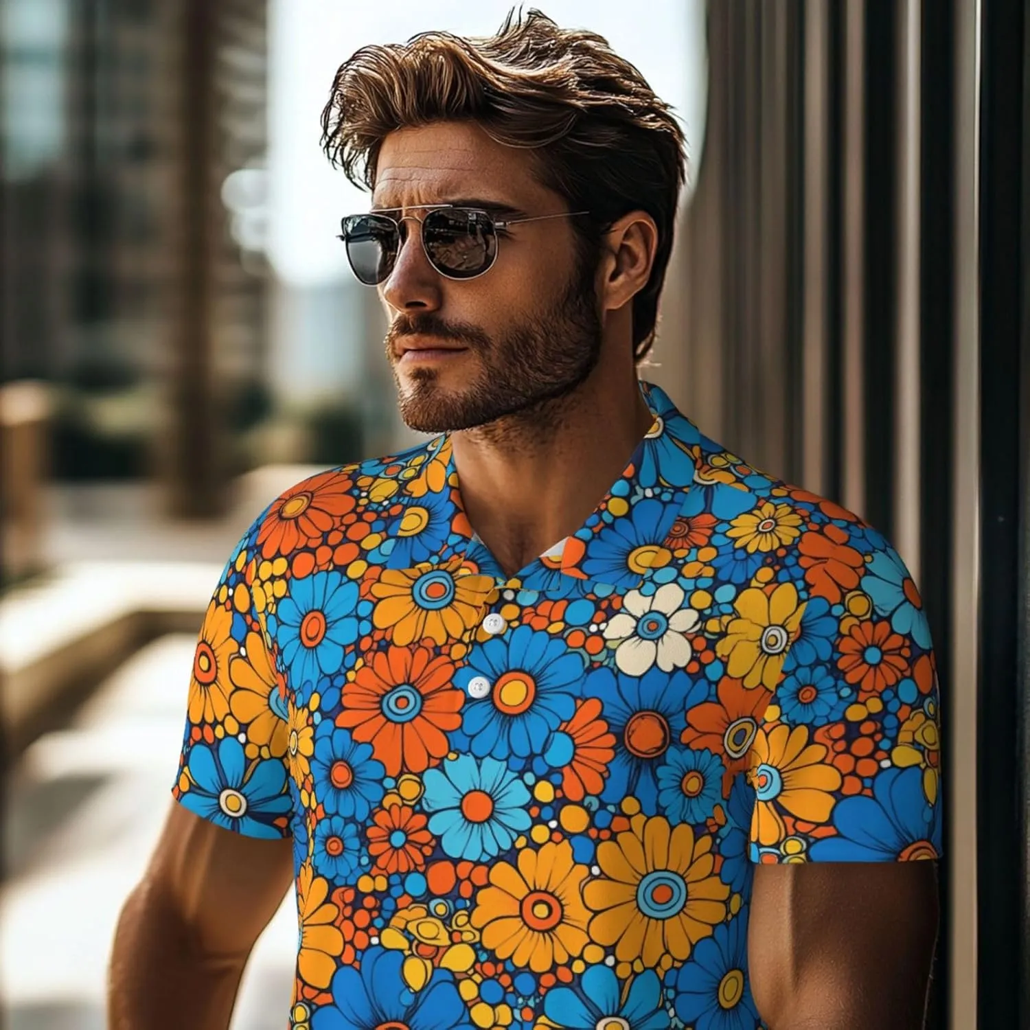 Mens Shirt Short Sleeve Dry Fit Performance Athletic Sports Daily Casual Collared Shirts for Men
