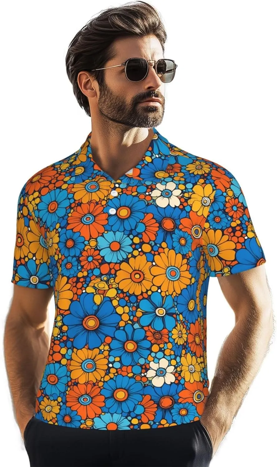 Mens Shirt Short Sleeve Dry Fit Performance Athletic Sports Daily Casual Collared Shirts for Men