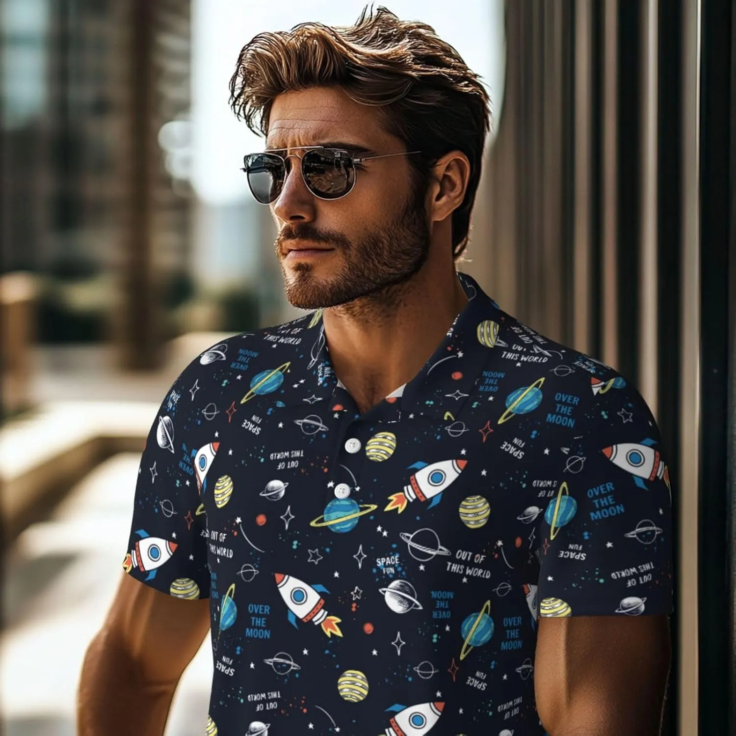 Mens Shirt Short Sleeve Dry Fit Performance Athletic Sports Daily Casual Collared Shirts for Men