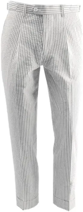 Men's Summer Seersucker Slim Fit Pants Flat Front Lightweight Sear Sucker Suit Separate Pants Trousers