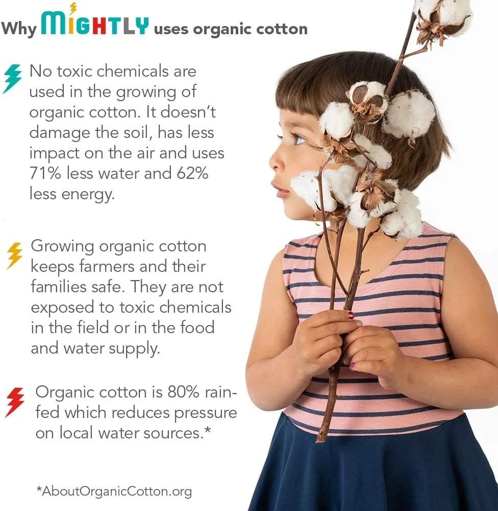Mighty Girls' Short Sleeve T-Shirt Dresses | 100% Organic Cotton, Stylish Comfort Dress for Kids