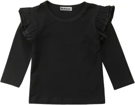 Mubineo Toddler Baby Girl Basic Plain Ruffle Sleeve Cotton T Shirts Tops Tee Clothes
