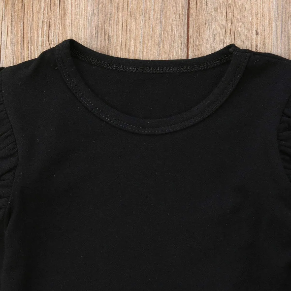 Mubineo Toddler Baby Girl Basic Plain Ruffle Sleeve Cotton T Shirts Tops Tee Clothes