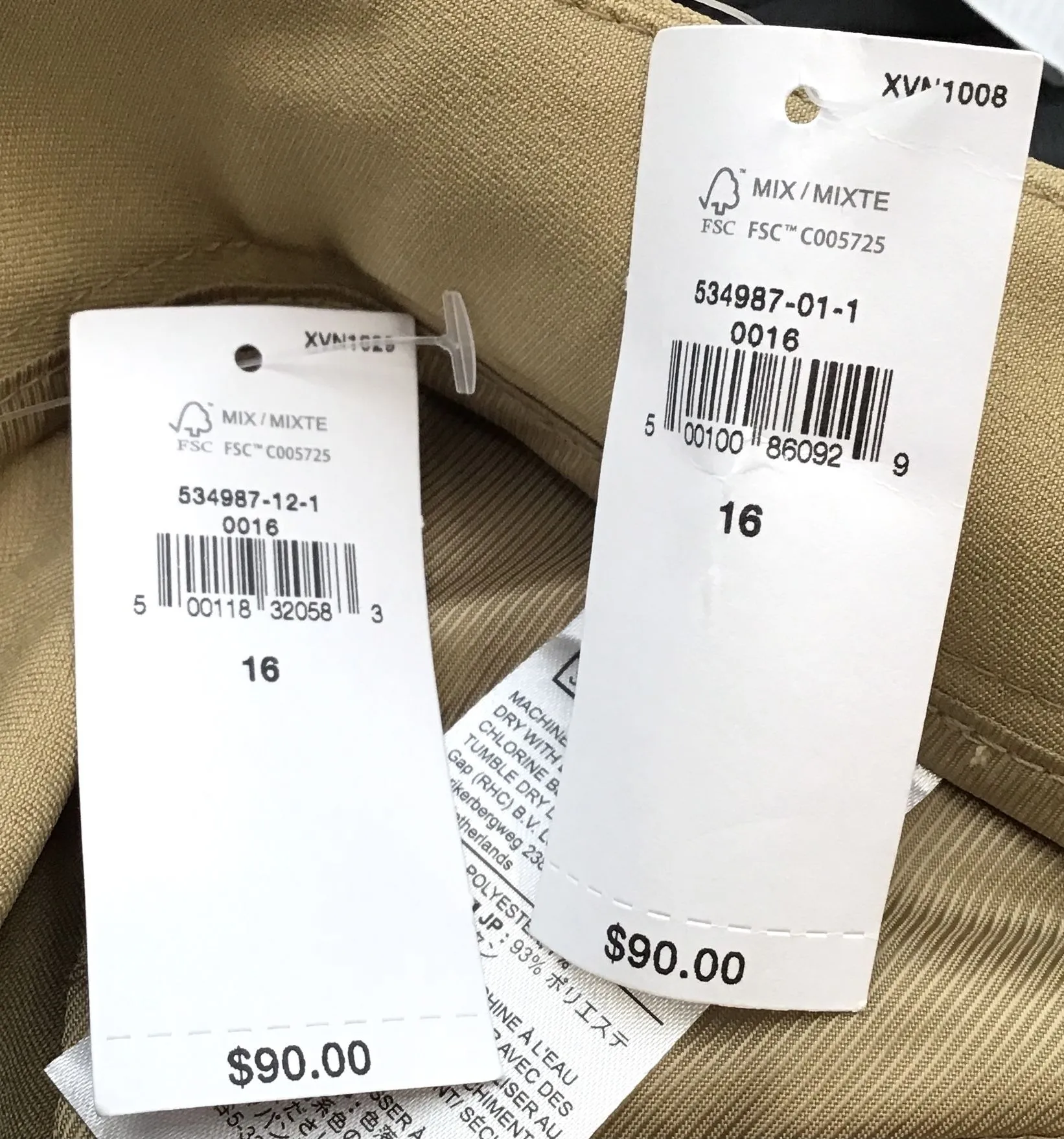 NWT Banana Republic Women's Black Khaki Stretch Dress Pants - Size 16 Lot Of 2