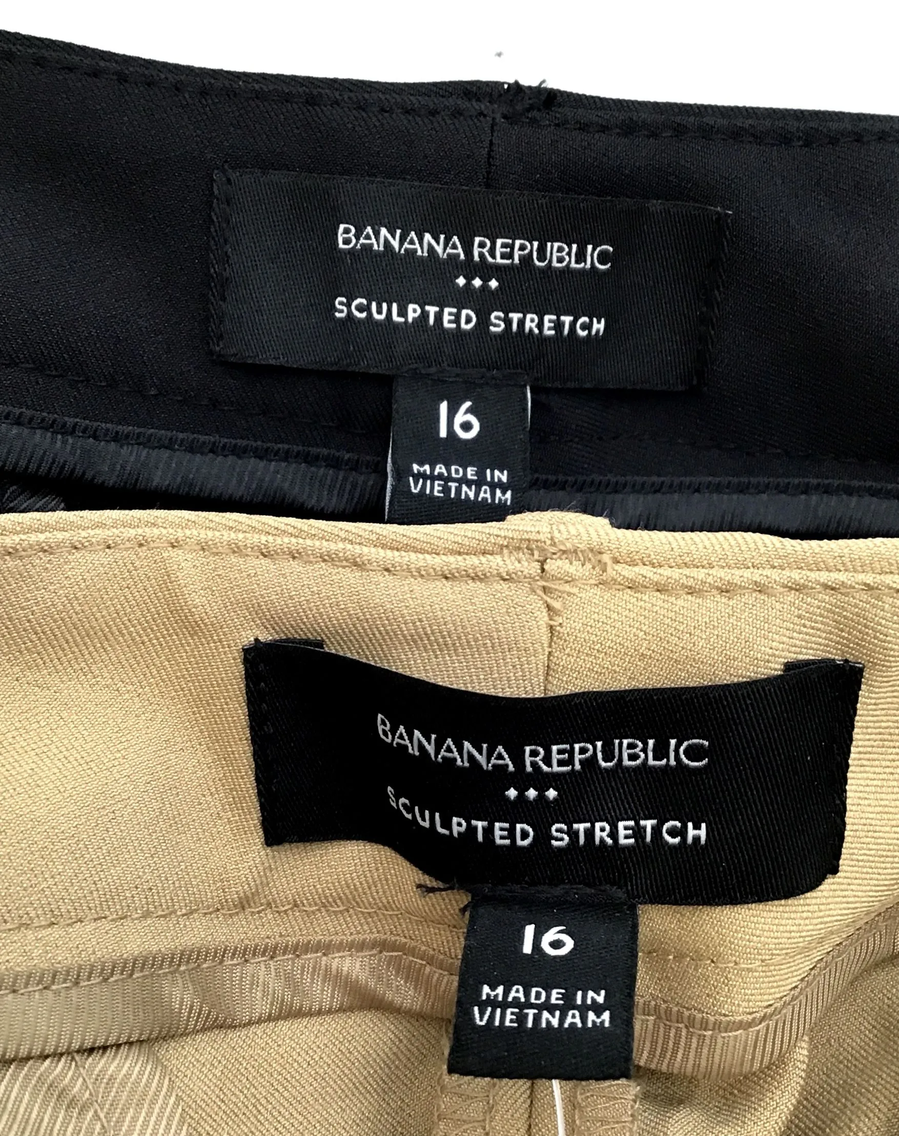 NWT Banana Republic Women's Black Khaki Stretch Dress Pants - Size 16 Lot Of 2