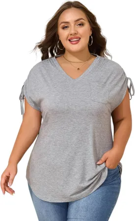 Plus Size Tops for Women - 2025 Summer Casual Shirts Blouse Short Sleeves T-Shirts