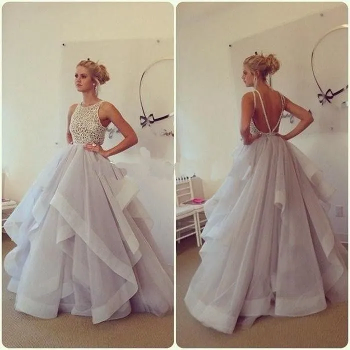 Princess Romantic Ruffle Illusion Neck Ball Gown Wedding Dress